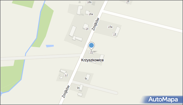 Krzyszkowice, Krzyszkowice, 11, mapa Krzyszkowice