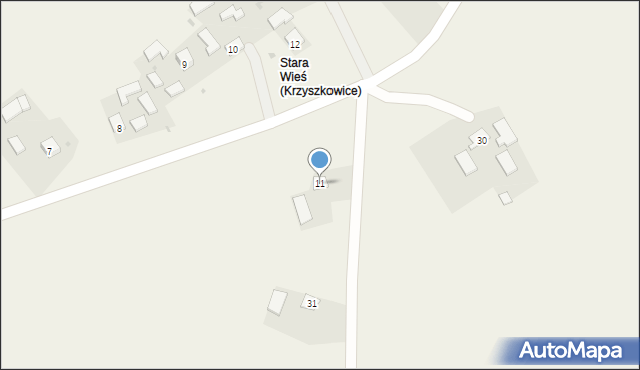 Krzyszkowice, Krzyszkowice, 11, mapa Krzyszkowice