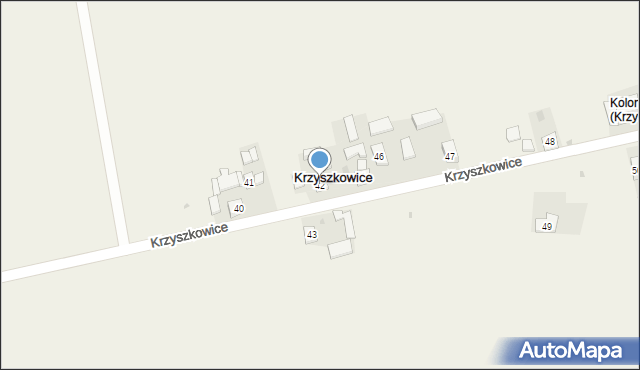 Krzyszkowice, Krzyszkowice, 42, mapa Krzyszkowice