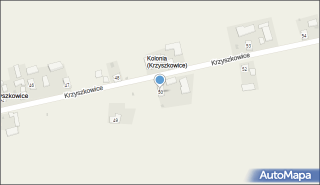 Krzyszkowice, Krzyszkowice, 50, mapa Krzyszkowice