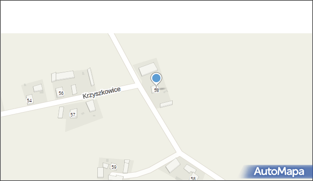 Krzyszkowice, Krzyszkowice, 58, mapa Krzyszkowice