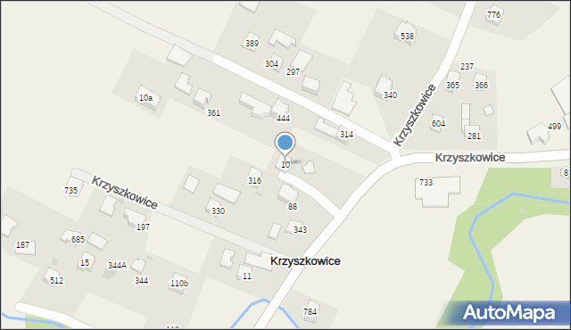 Krzyszkowice, Krzyszkowice, 10, mapa Krzyszkowice