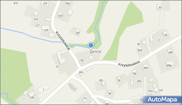 Krzyszkowice, Krzyszkowice, 103, mapa Krzyszkowice