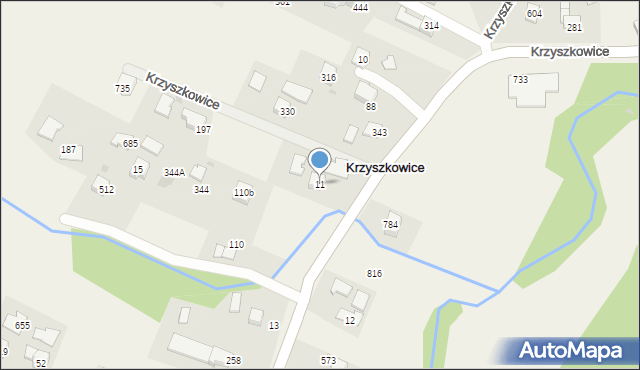 Krzyszkowice, Krzyszkowice, 11, mapa Krzyszkowice