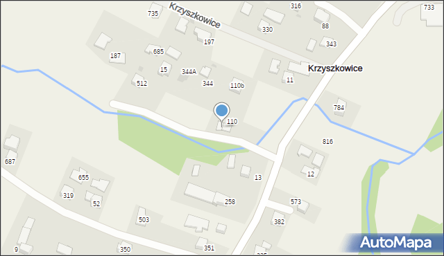 Krzyszkowice, Krzyszkowice, 110A, mapa Krzyszkowice