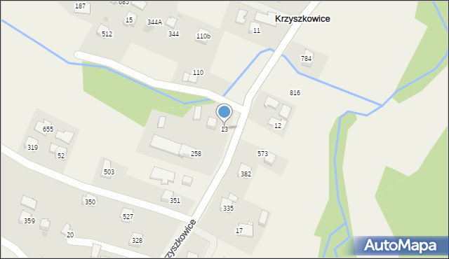 Krzyszkowice, Krzyszkowice, 13, mapa Krzyszkowice