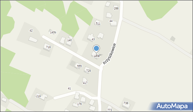 Krzyszkowice, Krzyszkowice, 140a, mapa Krzyszkowice