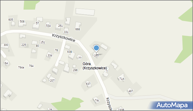 Krzyszkowice, Krzyszkowice, 165, mapa Krzyszkowice