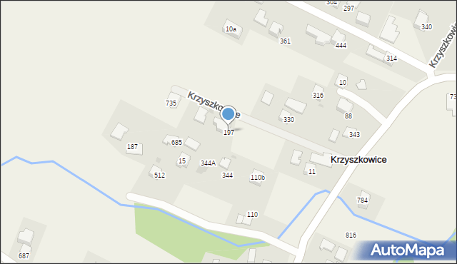 Krzyszkowice, Krzyszkowice, 197, mapa Krzyszkowice