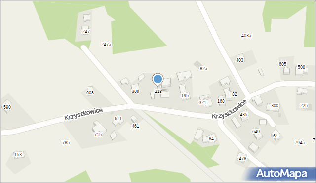 Krzyszkowice, Krzyszkowice, 223, mapa Krzyszkowice