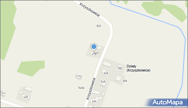 Krzyszkowice, Krzyszkowice, 278, mapa Krzyszkowice