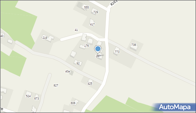 Krzyszkowice, Krzyszkowice, 287, mapa Krzyszkowice