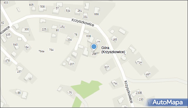 Krzyszkowice, Krzyszkowice, 298, mapa Krzyszkowice