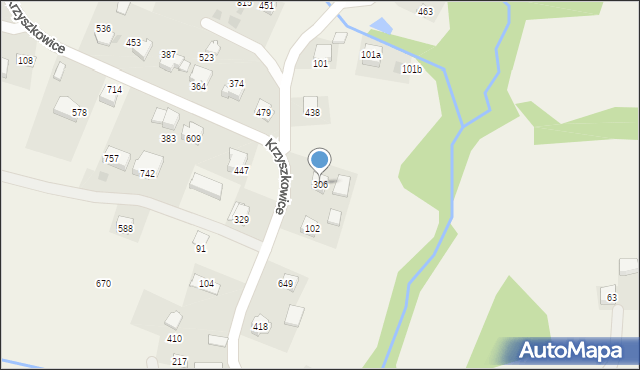 Krzyszkowice, Krzyszkowice, 306, mapa Krzyszkowice