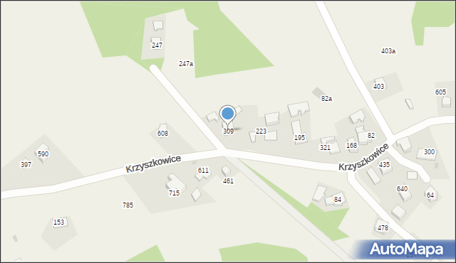 Krzyszkowice, Krzyszkowice, 309, mapa Krzyszkowice