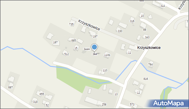 Krzyszkowice, Krzyszkowice, 344, mapa Krzyszkowice