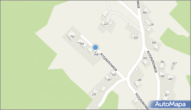 Krzyszkowice, Krzyszkowice, 378, mapa Krzyszkowice