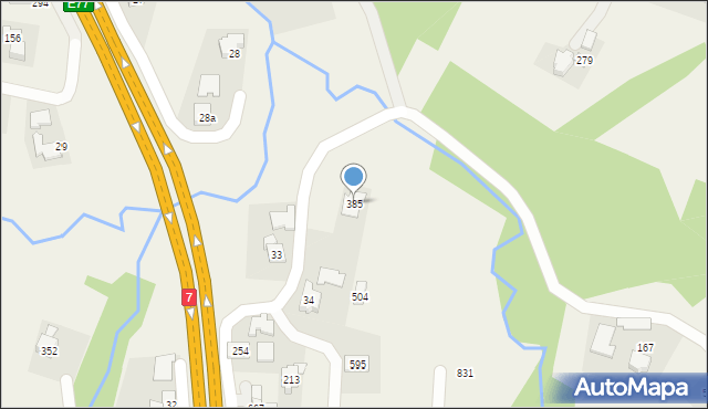 Krzyszkowice, Krzyszkowice, 385, mapa Krzyszkowice