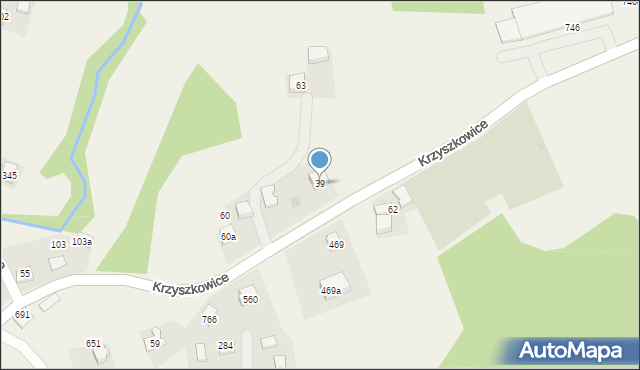 Krzyszkowice, Krzyszkowice, 39, mapa Krzyszkowice