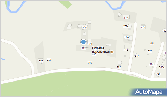 Krzyszkowice, Krzyszkowice, 413, mapa Krzyszkowice