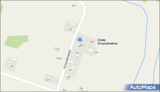 Krzyszkowice, Krzyszkowice, 429, mapa Krzyszkowice