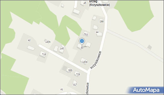 Krzyszkowice, Krzyszkowice, 43, mapa Krzyszkowice