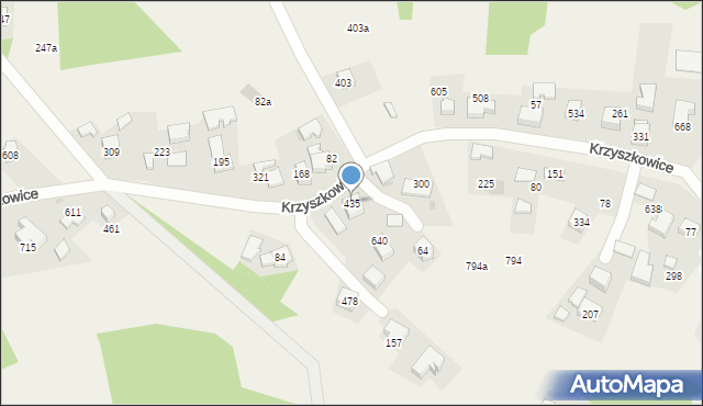 Krzyszkowice, Krzyszkowice, 435, mapa Krzyszkowice