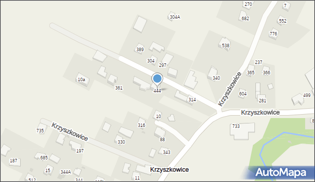 Krzyszkowice, Krzyszkowice, 444, mapa Krzyszkowice