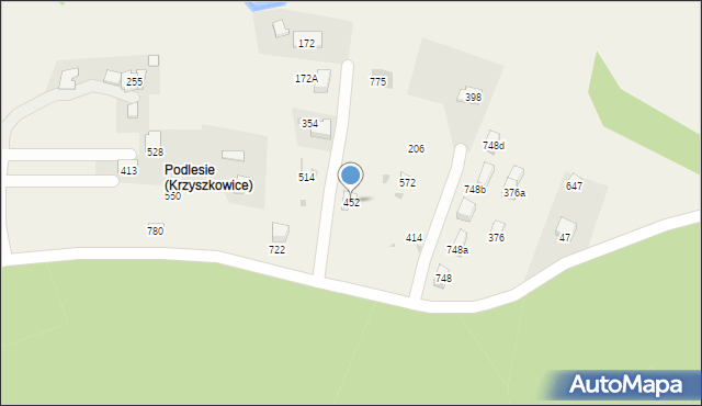 Krzyszkowice, Krzyszkowice, 452, mapa Krzyszkowice