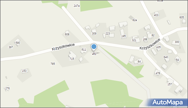 Krzyszkowice, Krzyszkowice, 461, mapa Krzyszkowice