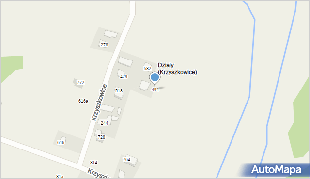 Krzyszkowice, Krzyszkowice, 494, mapa Krzyszkowice