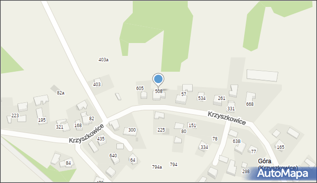 Krzyszkowice, Krzyszkowice, 508, mapa Krzyszkowice