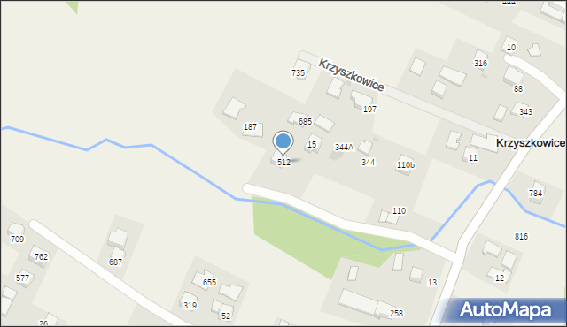 Krzyszkowice, Krzyszkowice, 512, mapa Krzyszkowice