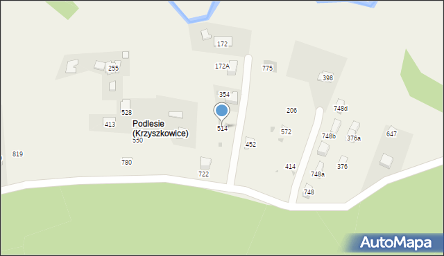 Krzyszkowice, Krzyszkowice, 514, mapa Krzyszkowice