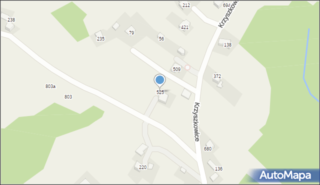 Krzyszkowice, Krzyszkowice, 525, mapa Krzyszkowice