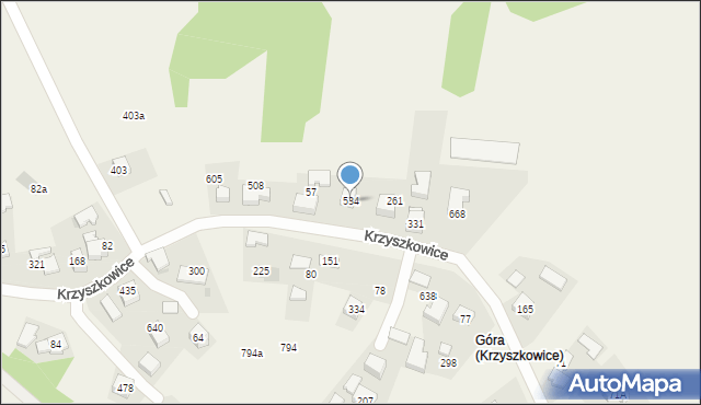 Krzyszkowice, Krzyszkowice, 534, mapa Krzyszkowice