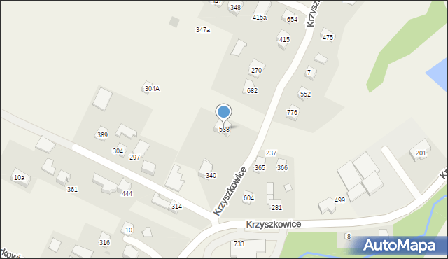 Krzyszkowice, Krzyszkowice, 538, mapa Krzyszkowice