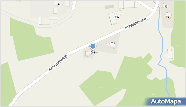 Krzyszkowice, Krzyszkowice, 563, mapa Krzyszkowice