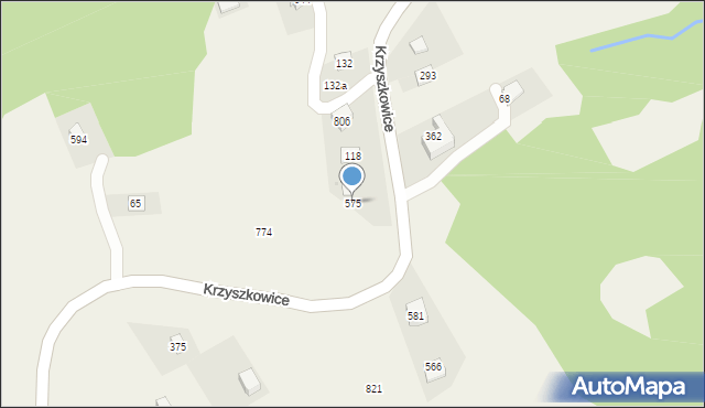 Krzyszkowice, Krzyszkowice, 575, mapa Krzyszkowice