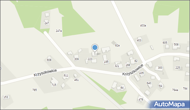 Krzyszkowice, Krzyszkowice, 589, mapa Krzyszkowice