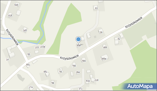 Krzyszkowice, Krzyszkowice, 60a, mapa Krzyszkowice