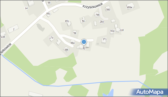 Krzyszkowice, Krzyszkowice, 61, mapa Krzyszkowice