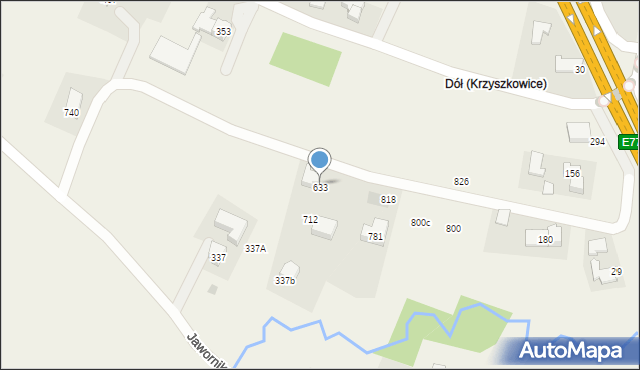 Krzyszkowice, Krzyszkowice, 633, mapa Krzyszkowice