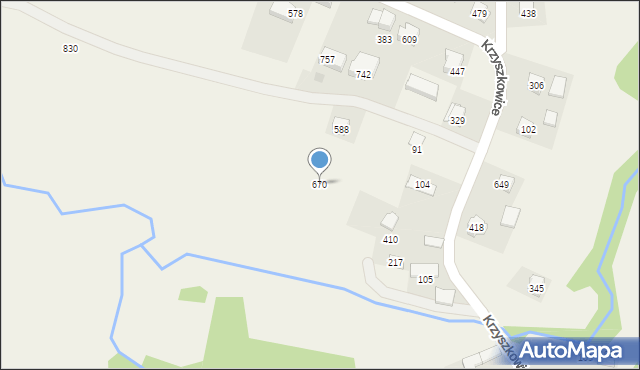 Krzyszkowice, Krzyszkowice, 670, mapa Krzyszkowice