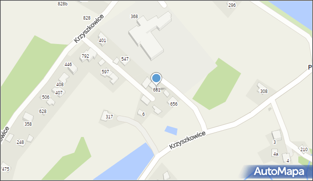 Krzyszkowice, Krzyszkowice, 681, mapa Krzyszkowice