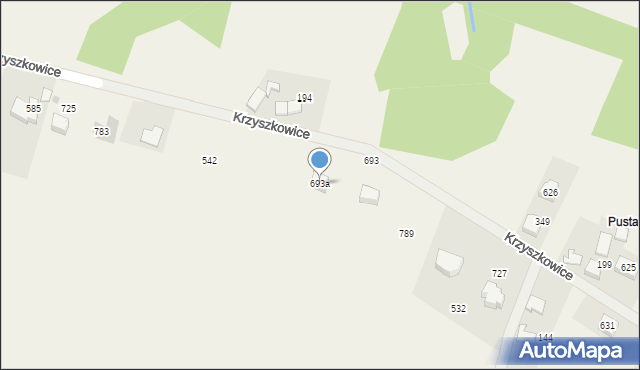 Krzyszkowice, Krzyszkowice, 693a, mapa Krzyszkowice