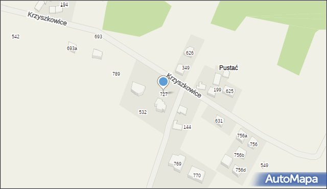 Krzyszkowice, Krzyszkowice, 727, mapa Krzyszkowice