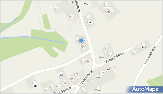 Krzyszkowice, Krzyszkowice, 73, mapa Krzyszkowice