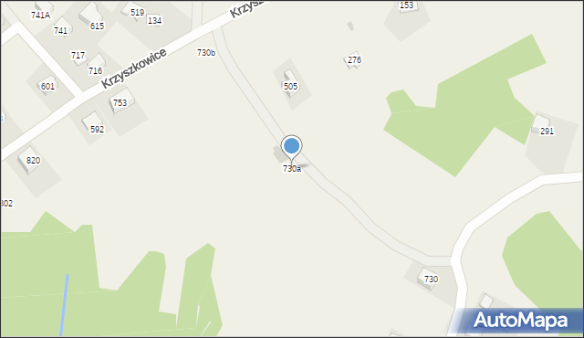 Krzyszkowice, Krzyszkowice, 730a, mapa Krzyszkowice