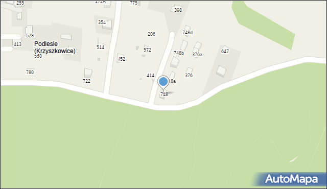 Krzyszkowice, Krzyszkowice, 748, mapa Krzyszkowice